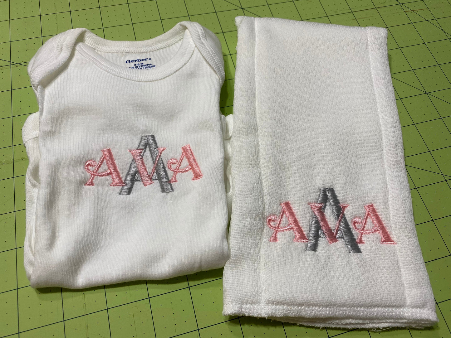 Embroidered Burp Cloths, Custom Baby Shower Gift, Set of 2