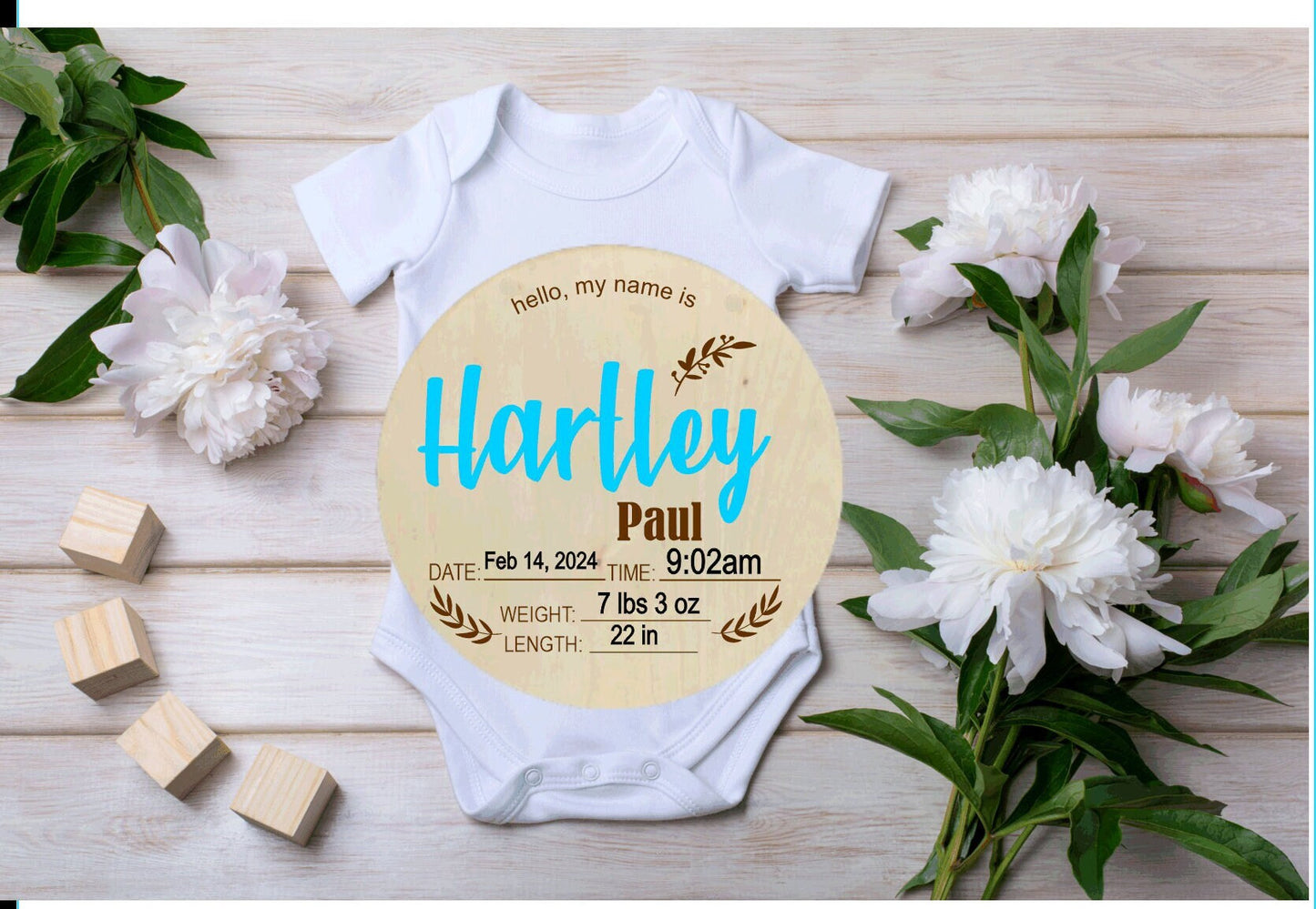 Celebrate the Arrival: Customizable Laser Engraved Wood Sign for Your Precious Baby Announcement