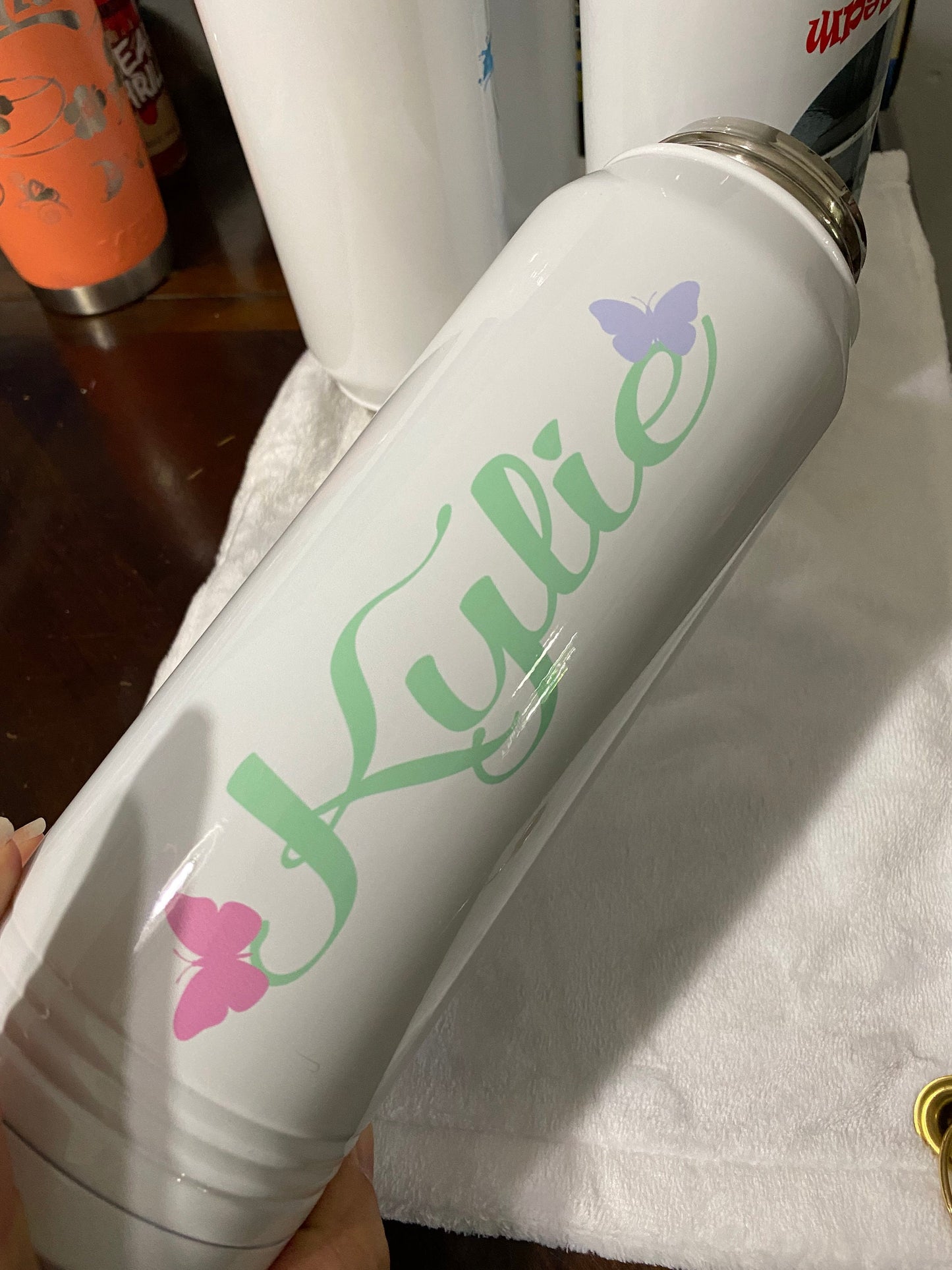 Personalized Insulated Water Bottle, Color Printed 30 oz