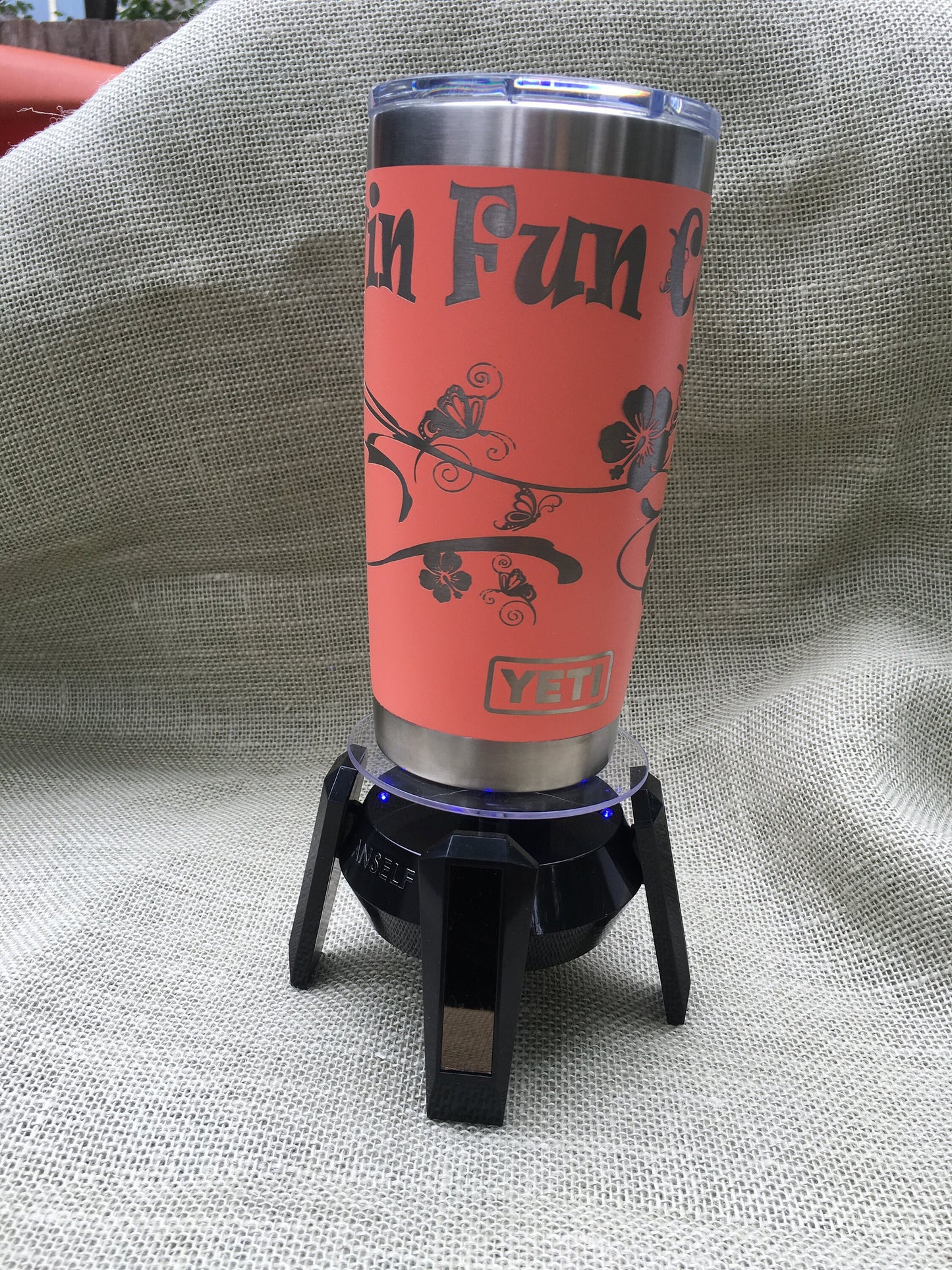Laser Engraved 20 oz Yeti Tumbler, Fishing Design, Personalized Cup
