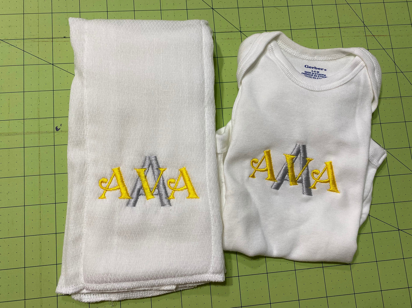 Embroidered Burp Cloths, Custom Baby Shower Gift, Set of 2