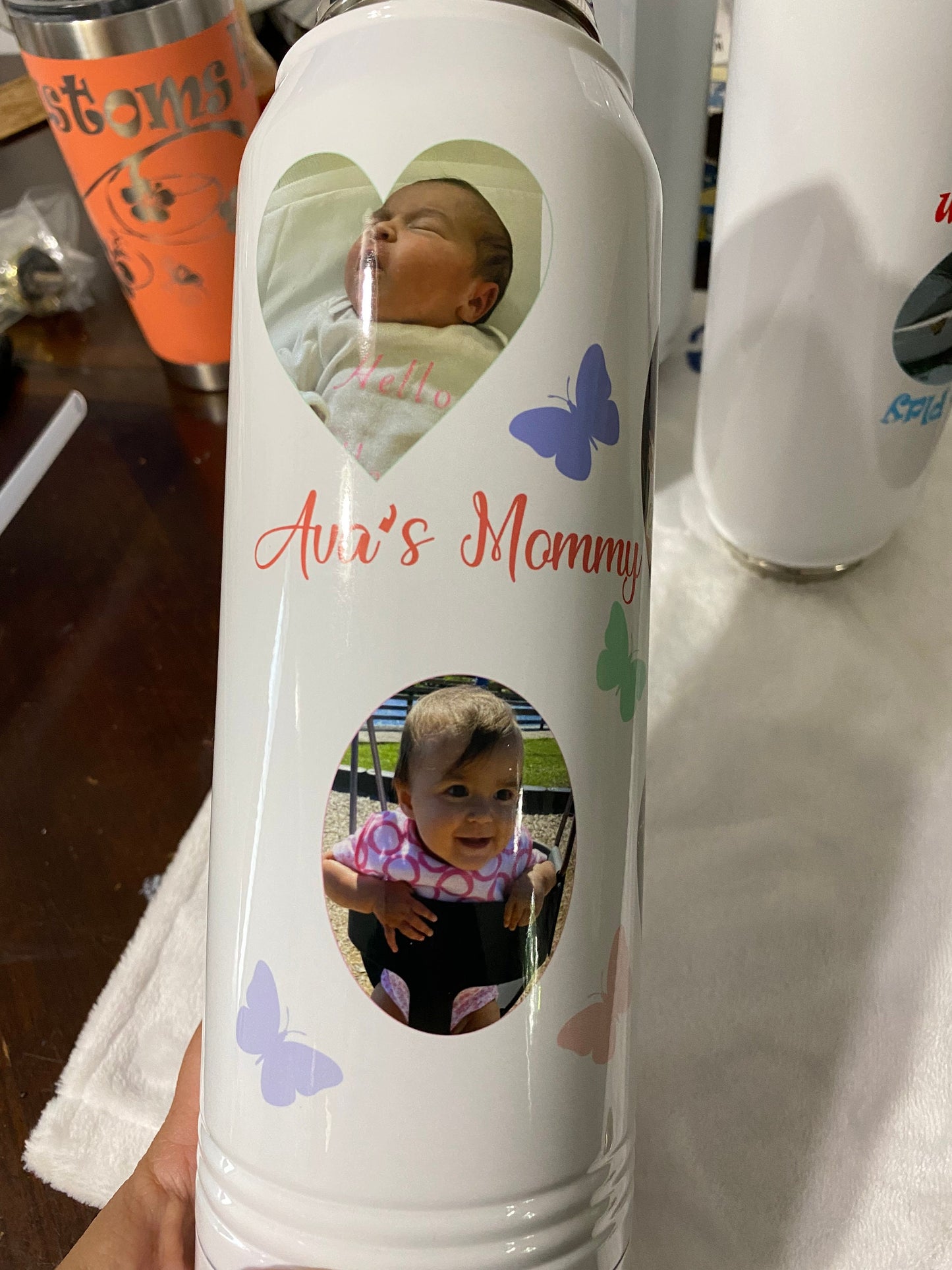 Personalized Insulated Water Bottle, Color Printed 30 oz