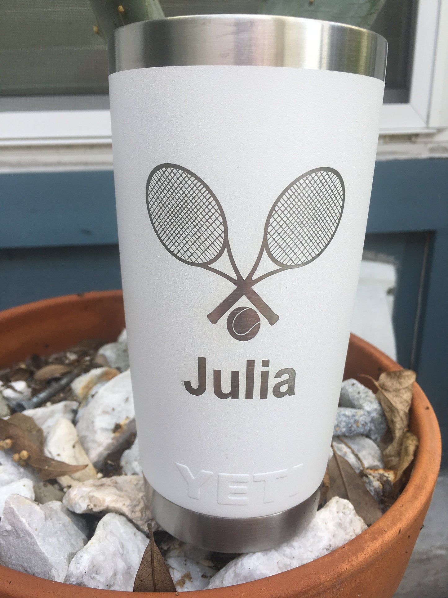 Laser Engraved 20 oz Yeti Tumbler, Fishing Design, Personalized Cup
