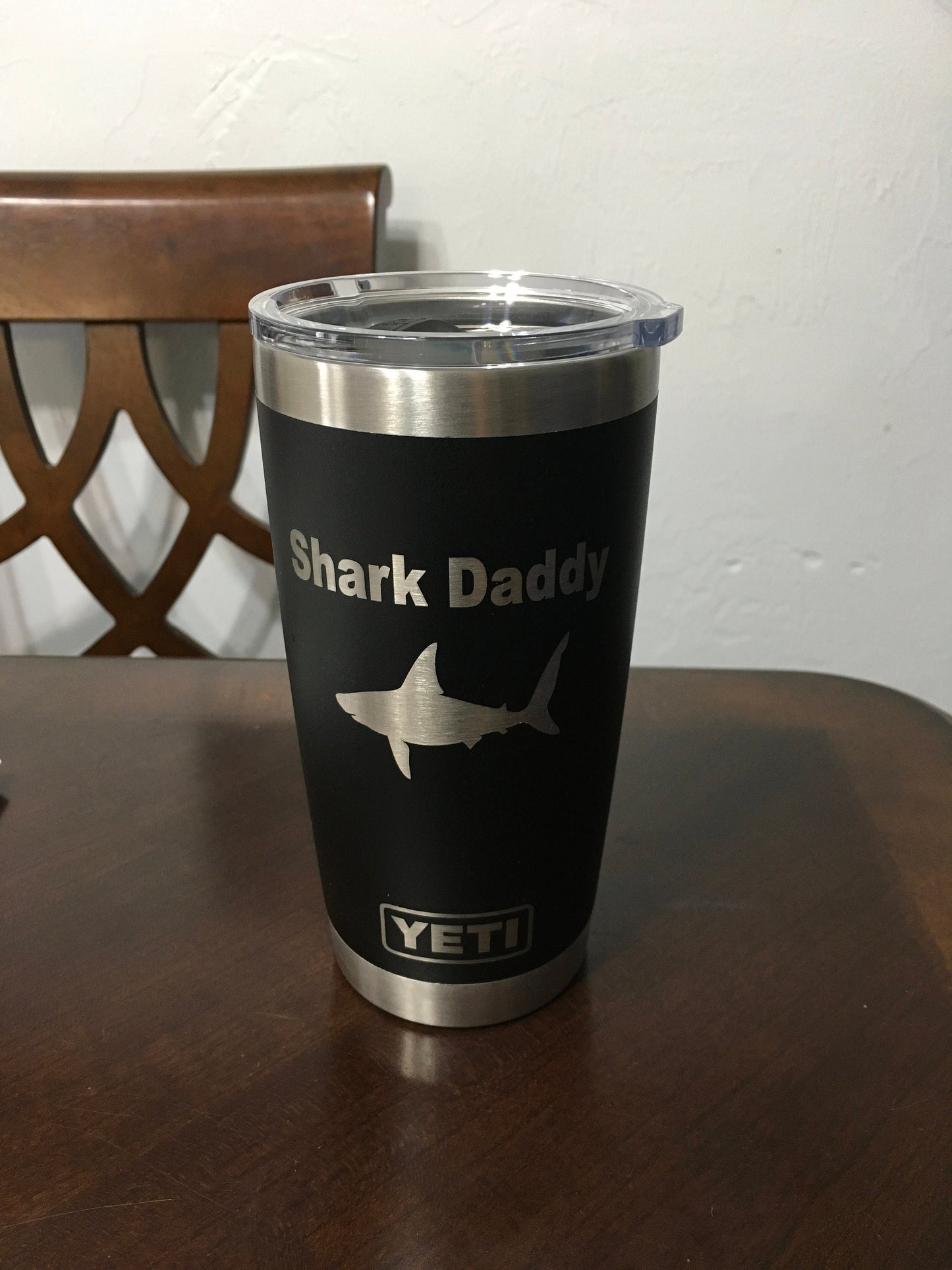 Laser Engraved 20 oz Yeti Tumbler, Fishing Design, Personalized Cup
