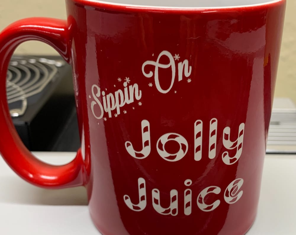 11oz coffee mug, jolly juice sippin Christmas