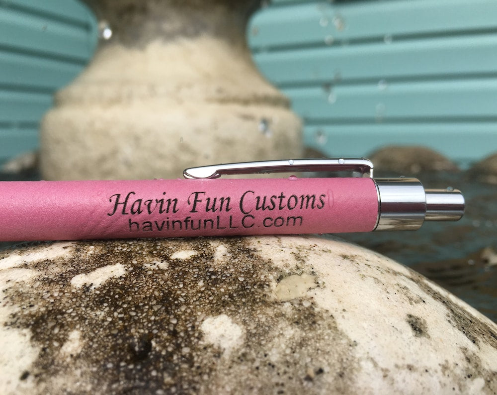 Personalized leatherette pens